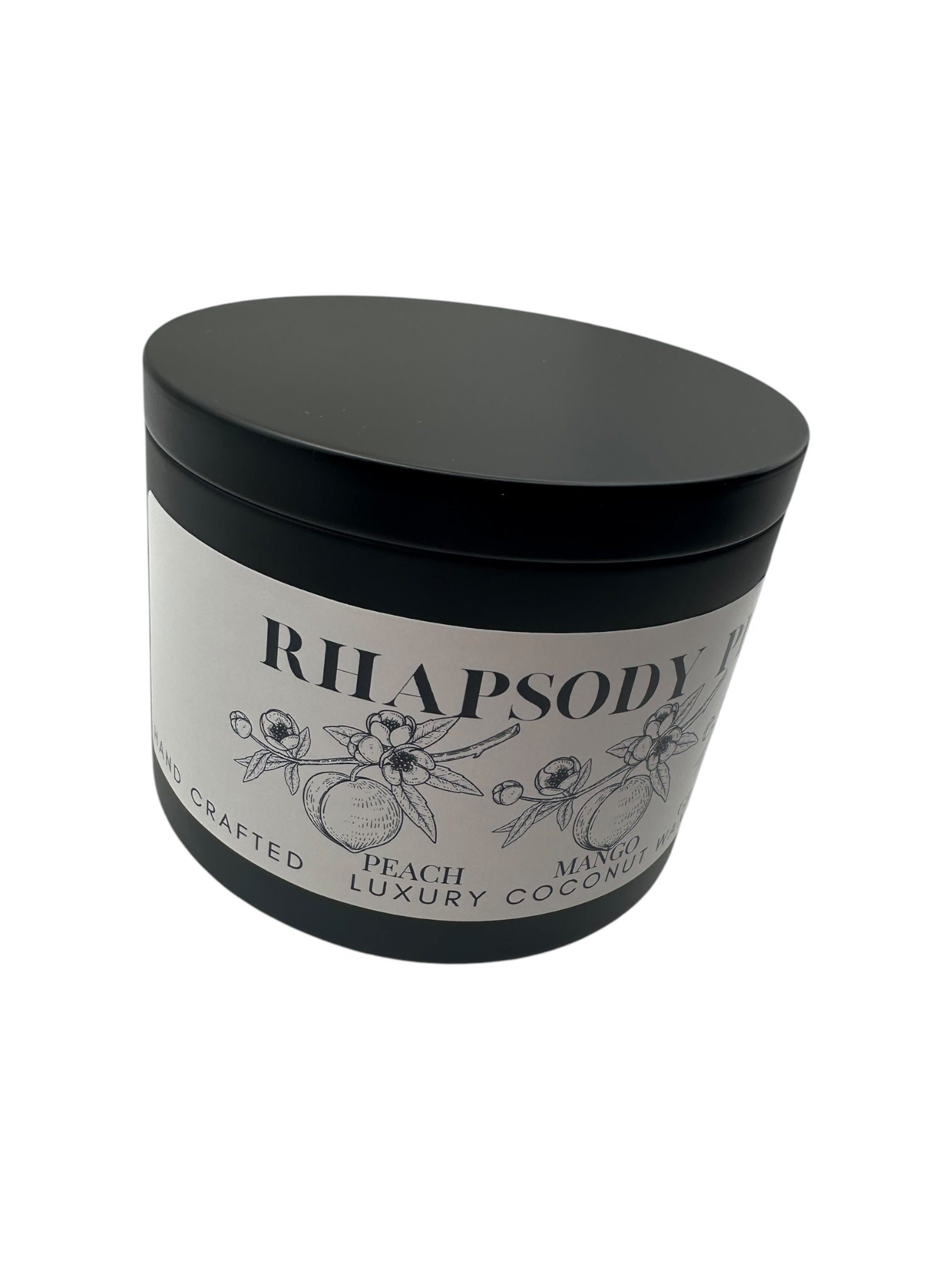 Rhapsody Peach Travel Sized Candle Tin 16 oz Best Gift for Travel Lovers Handcrafted Luxury Coconut Blend Wax Travel Inspired Scented Candle - World Traveler Aroma