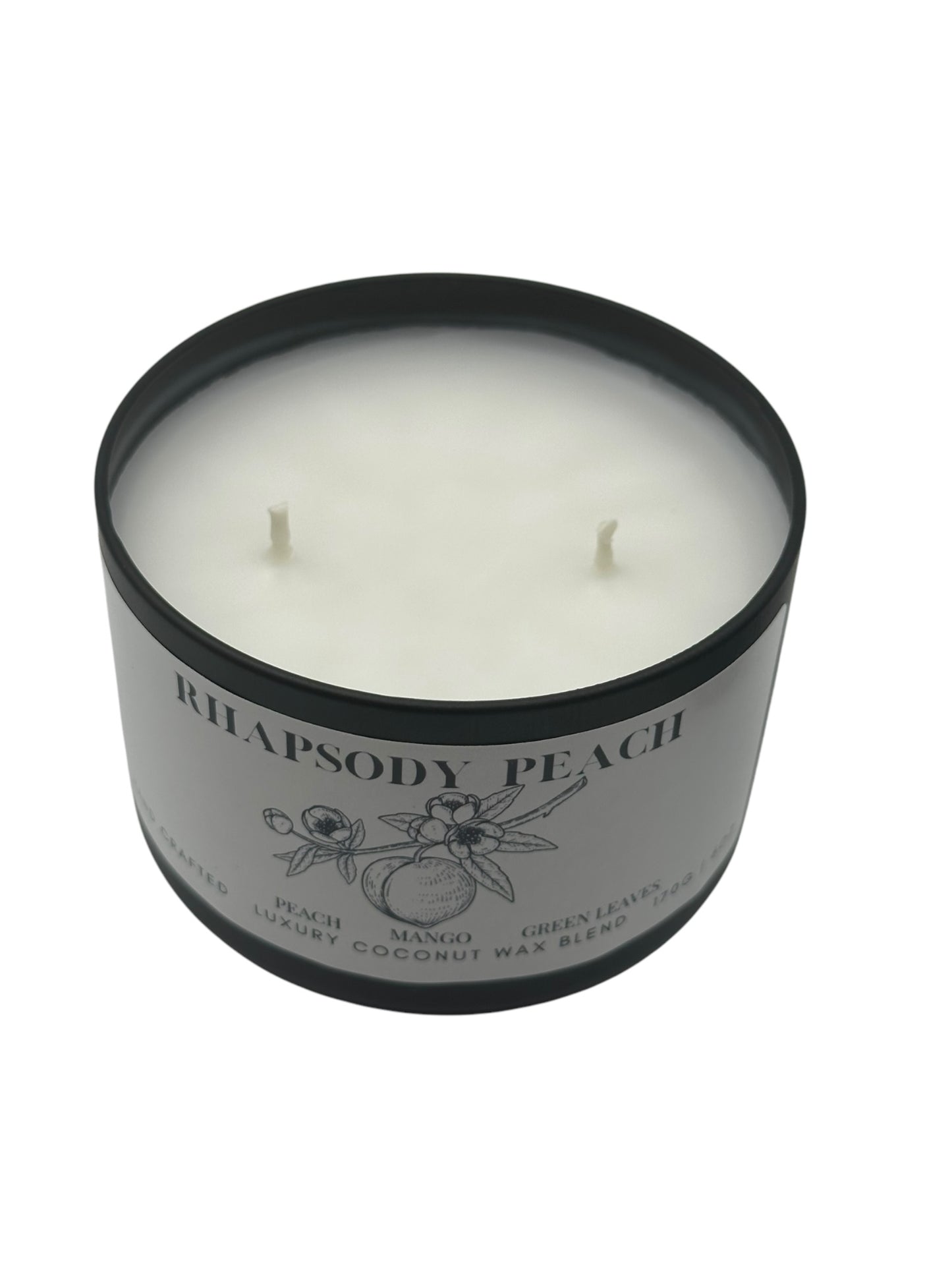 Rhapsody Peach Travel Sized Candle Tin 6 oz Best Gift for Travel Lovers Handcrafted Luxury Coconut Blend Wax Travel Inspired Scented Candle - World Traveler Aroma