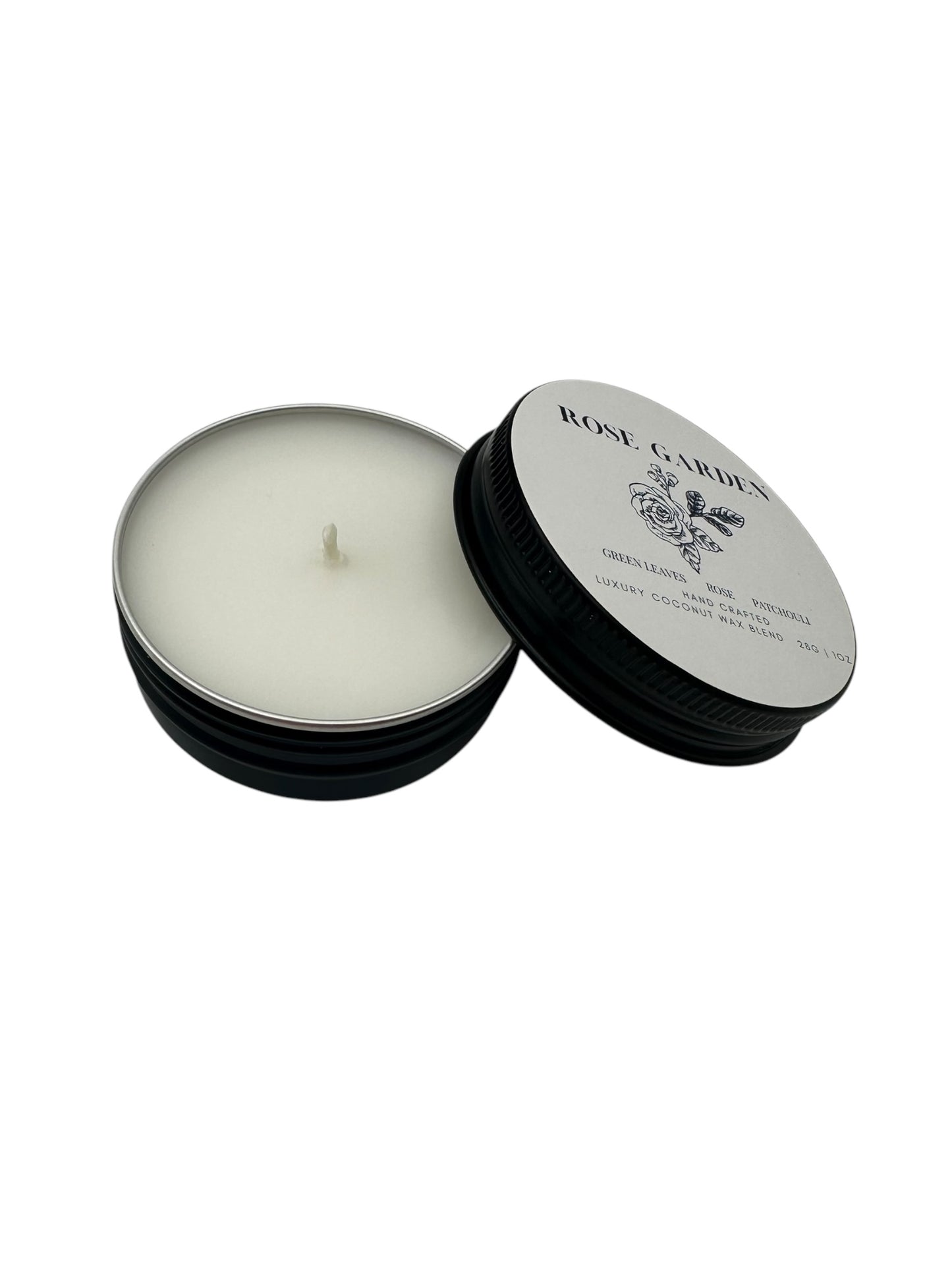 Rose Garden Travel Sized Candle Tin 1 oz Best Gift for Travel Lovers Handcrafted Luxury Coconut Blend Wax Travel Inspired Scented Candle - World Traveler Aroma
