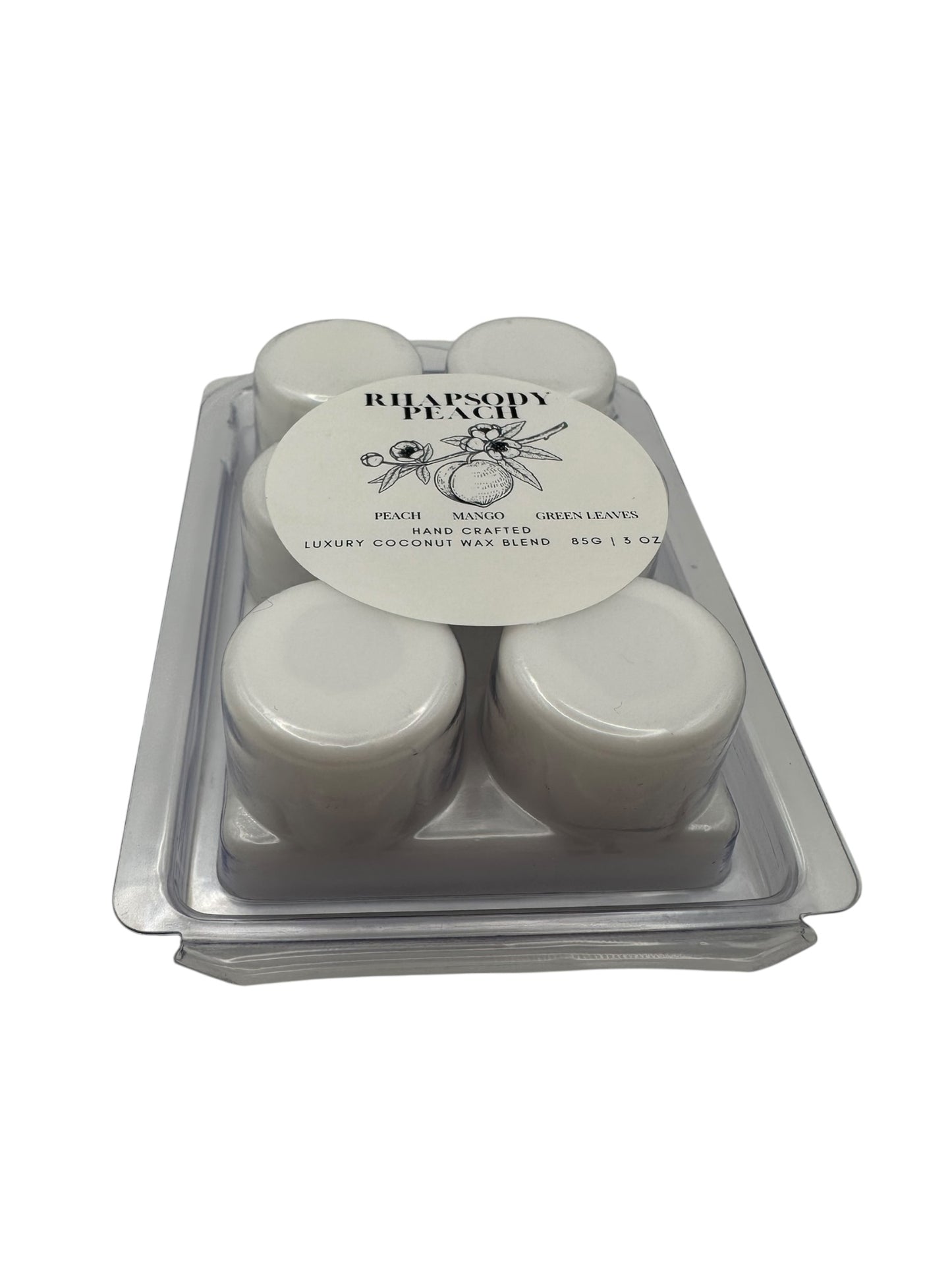 Rhapsody Peach Travel Sized Wax Melt 3oz Best Gift for Travel Lovers Handcrafted Luxury Coconut Blend Wax Travel Inspired Scented Wax Melt - World Traveler Aroma