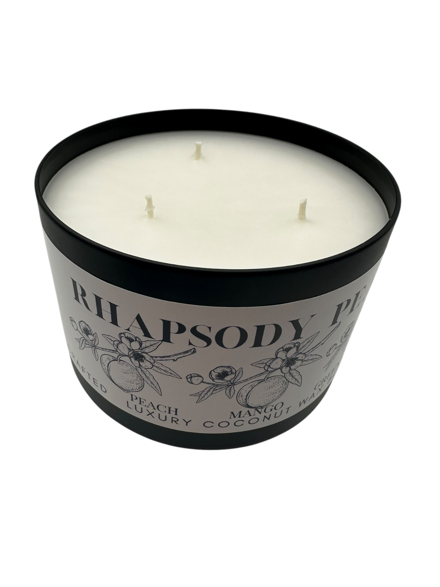 Rhapsody Peach Travel Sized Candle Tin 16 oz Best Gift for Travel Lovers Handcrafted Luxury Coconut Blend Wax Travel Inspired Scented Candle - World Traveler Aroma