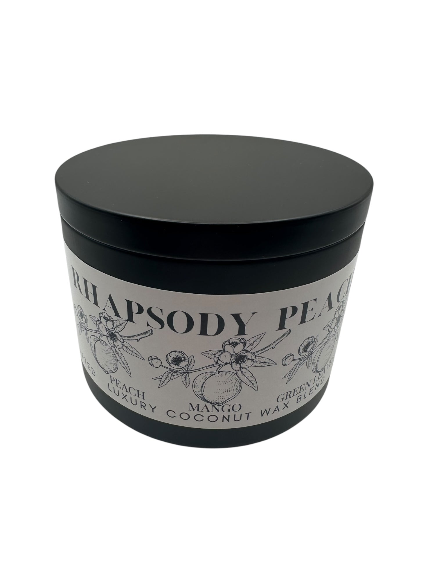 Rhapsody Peach Travel Sized Candle Tin 16 oz Best Gift for Travel Lovers Handcrafted Luxury Coconut Blend Wax Travel Inspired Scented Candle - World Traveler Aroma