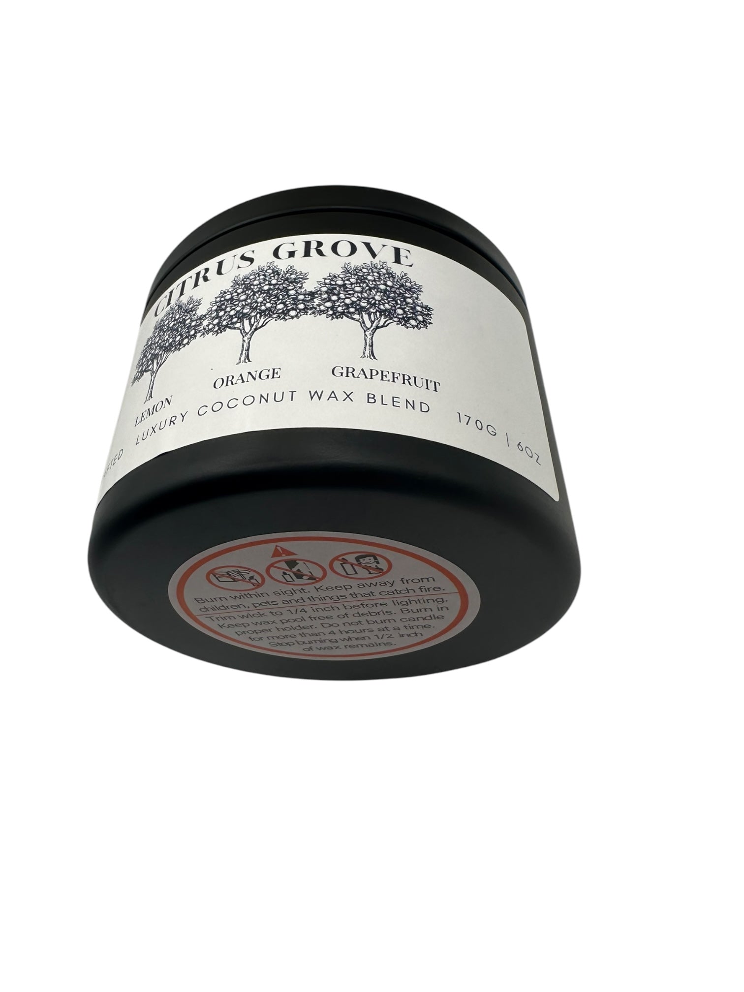 Citrus Grove Travel Sized Candle Tin 16 oz Best Gift for Travel Lovers Handcrafted Luxury Coconut Blend Wax Travel Inspired Scented Candle - World Traveler Aroma