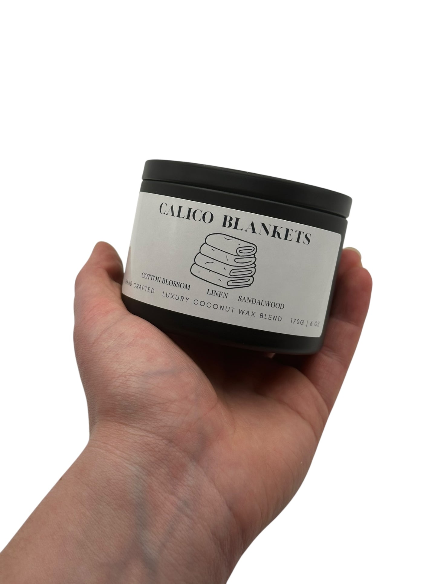 Calico Blankets Travel Sized Candle Tin 6 oz Best Gift for Travel Lovers Handcrafted Luxury Coconut Blend Wax Travel Inspired Scented Candle - World Traveler Aroma