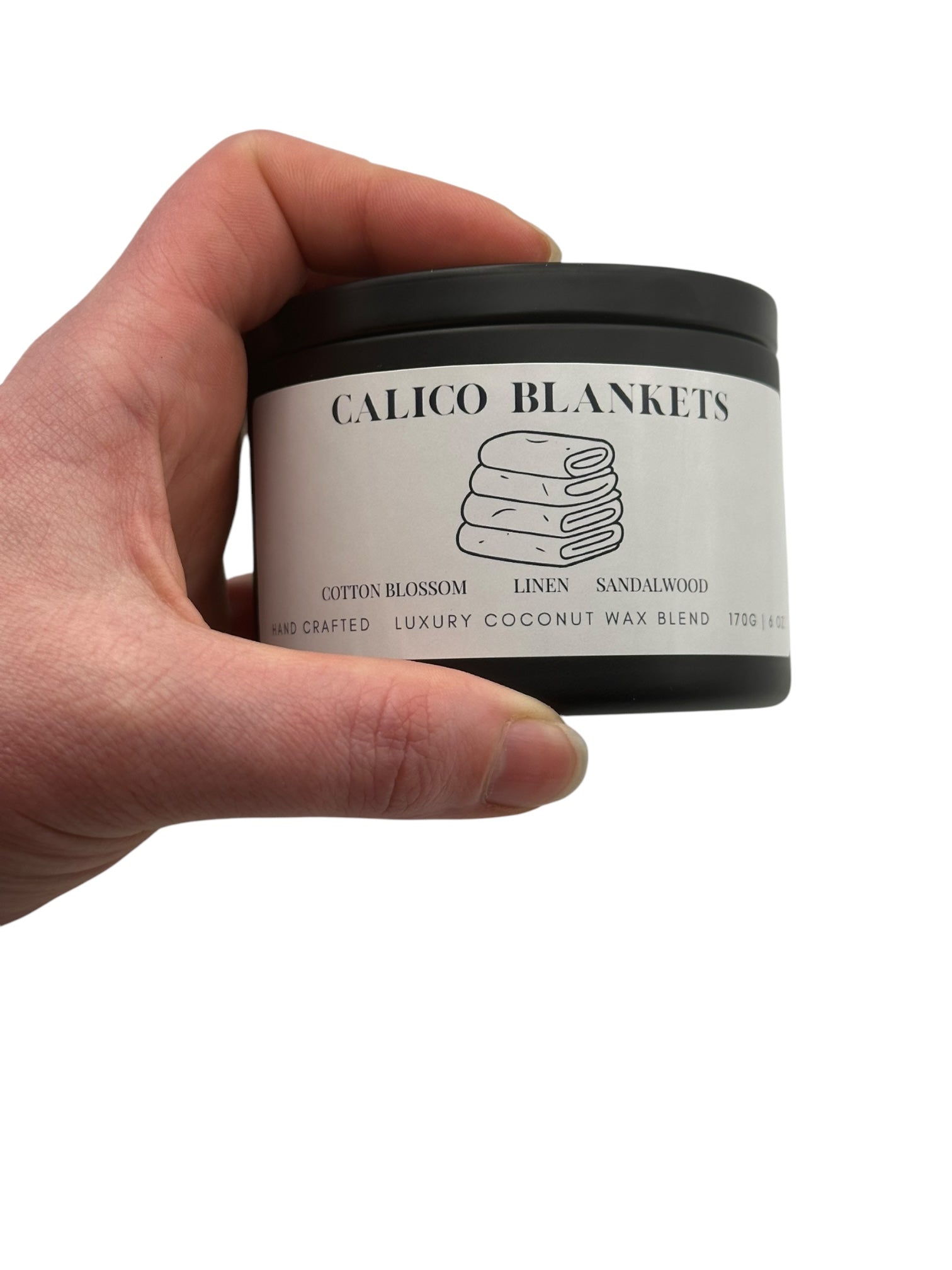 Calico Blankets Travel Sized Candle Tin 6 oz Best Gift for Travel Lovers Handcrafted Luxury Coconut Blend Wax Travel Inspired Scented Candle - World Traveler Aroma