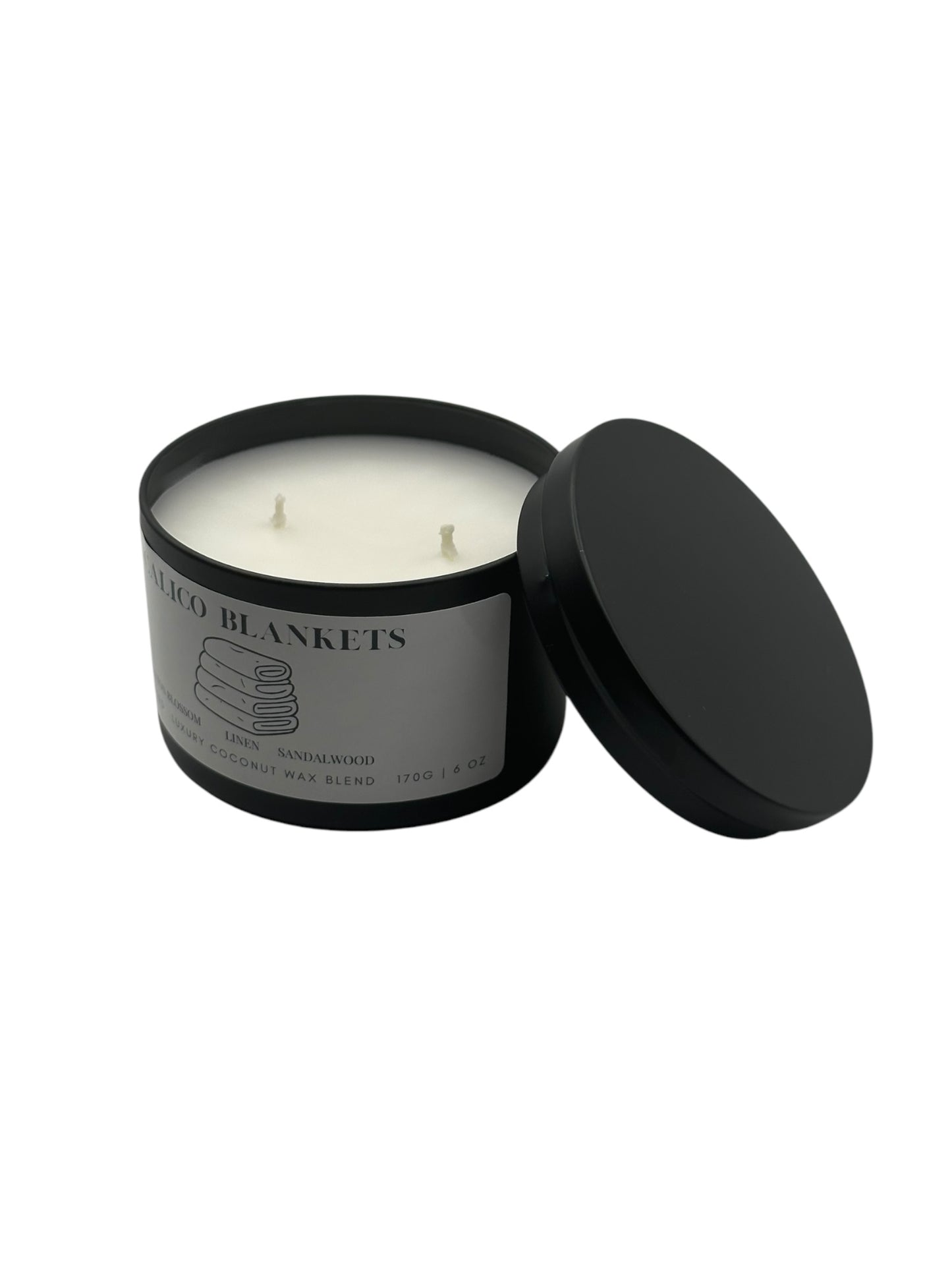 Calico Blankets Travel Sized Candle Tin 6 oz Best Gift for Travel Lovers Handcrafted Luxury Coconut Blend Wax Travel Inspired Scented Candle - World Traveler Aroma