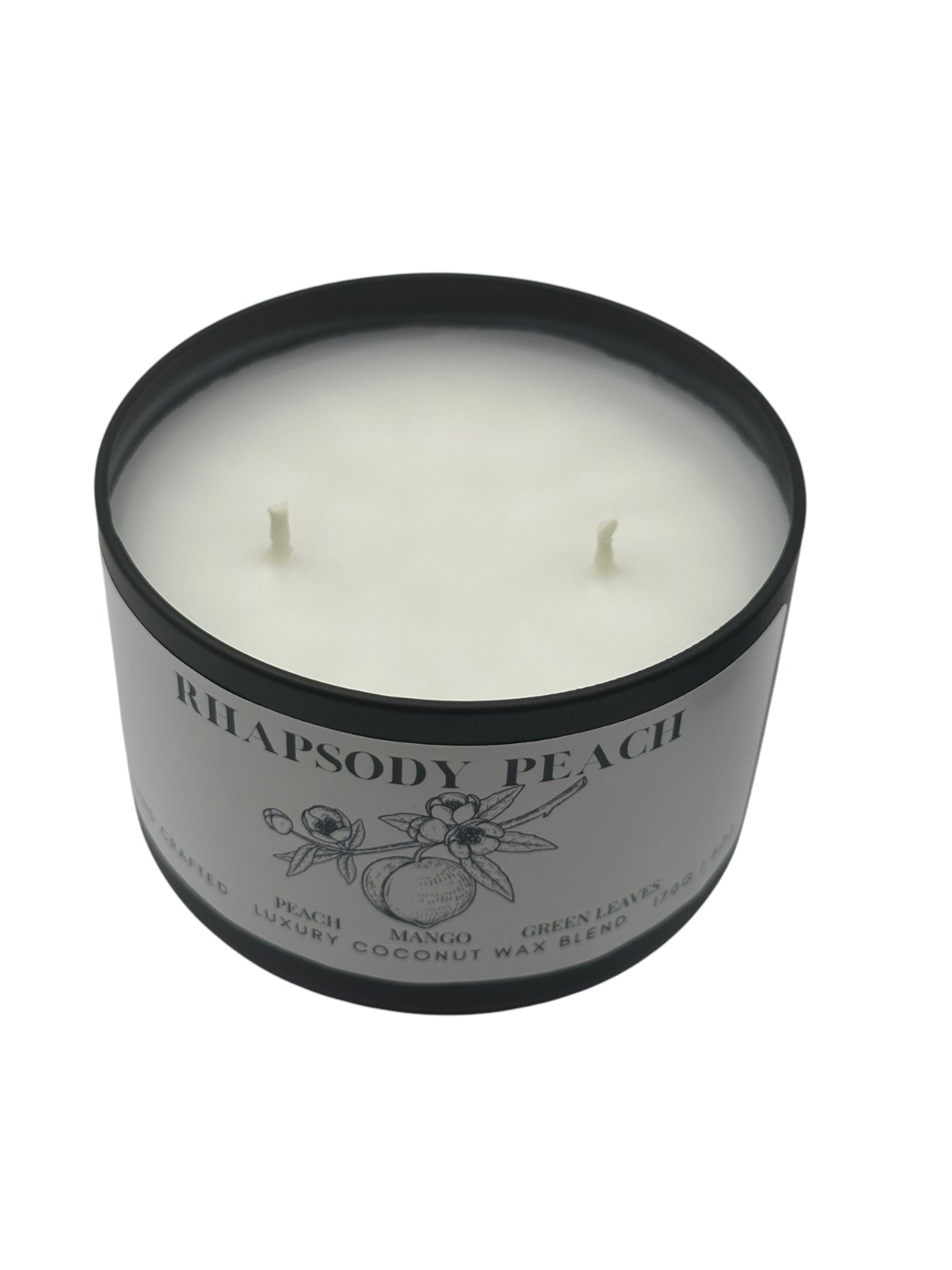 Rhapsody Peach Travel Sized Candle Tin 6 oz Best Gift for Travel Lovers Handcrafted Luxury Coconut Blend Wax Travel Inspired Scented Candle - World Traveler Aroma