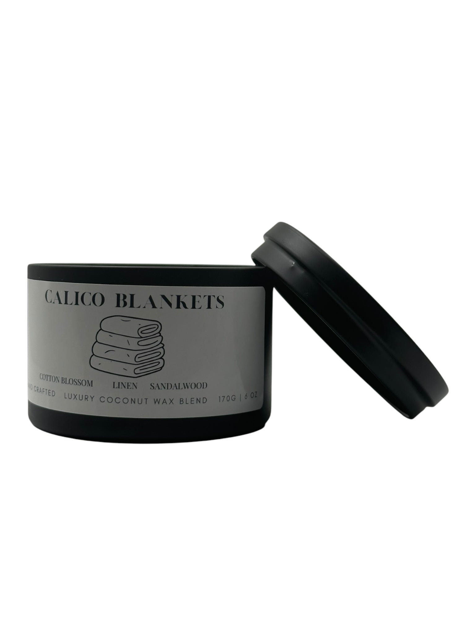 Calico Blankets Travel Sized Candle Tin 6 oz Best Gift for Travel Lovers Handcrafted Luxury Coconut Blend Wax Travel Inspired Scented Candle - World Traveler Aroma