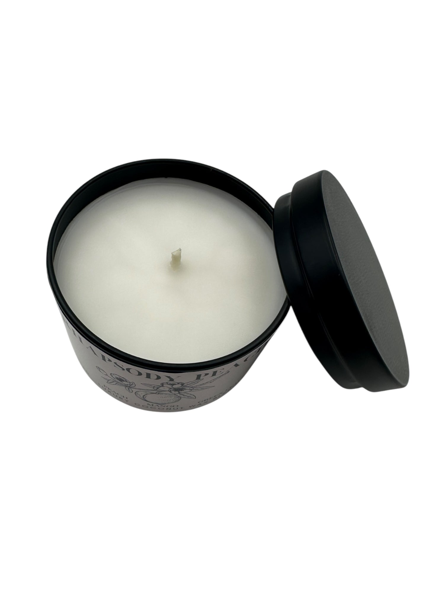 Rhapsody Peach Travel Sized Candle Tin 3 oz Best Gift for Travel Lovers Handcrafted Luxury Coconut Blend Wax Travel Inspired Scented Candle - World Traveler Aroma