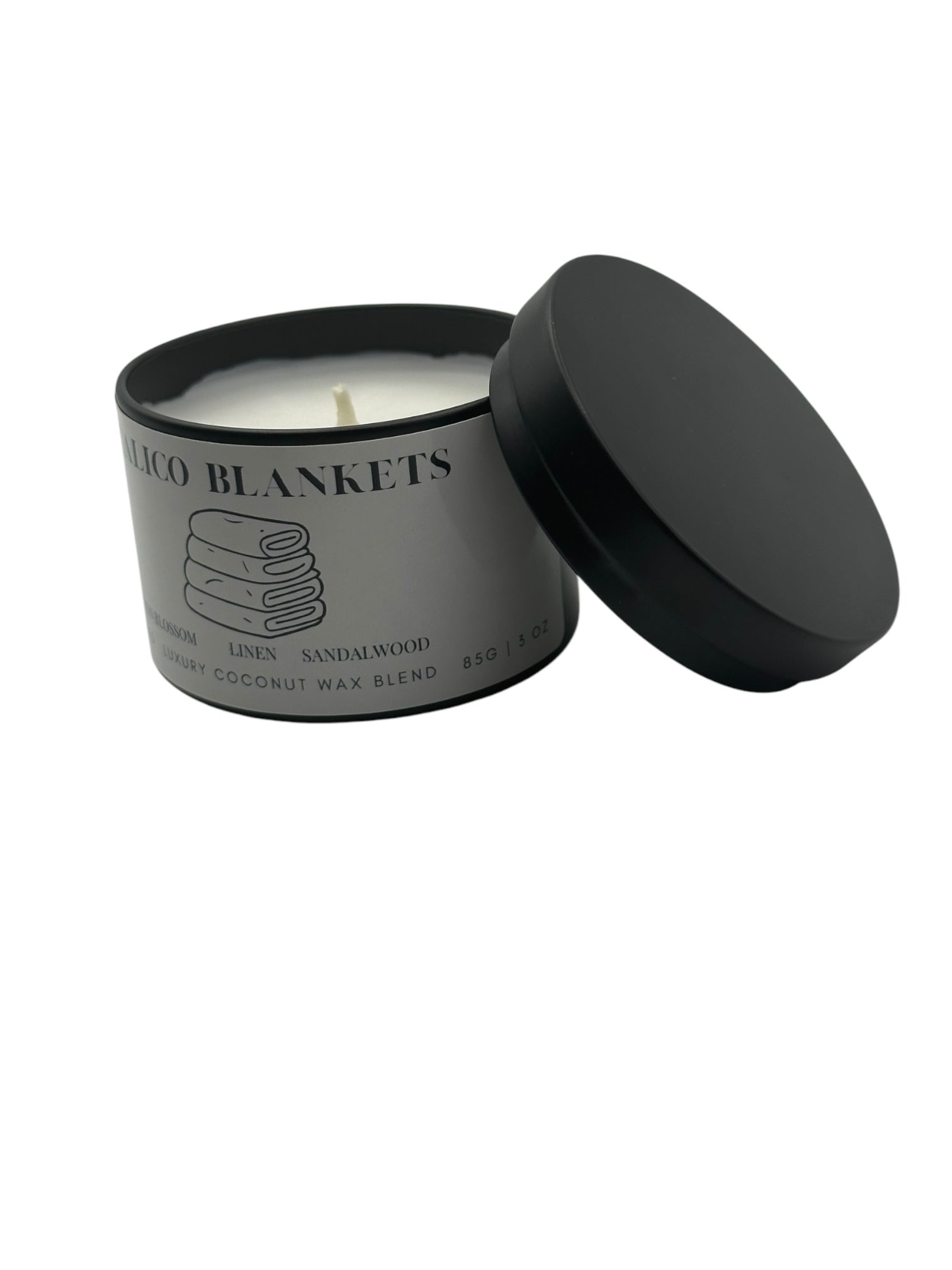 Calico Blankets Travel Sized Candle Tin 3 oz Best Gift for Travel Lovers Handcrafted Luxury Coconut Blend Wax Travel Inspired Scented Candle - World Traveler Aroma