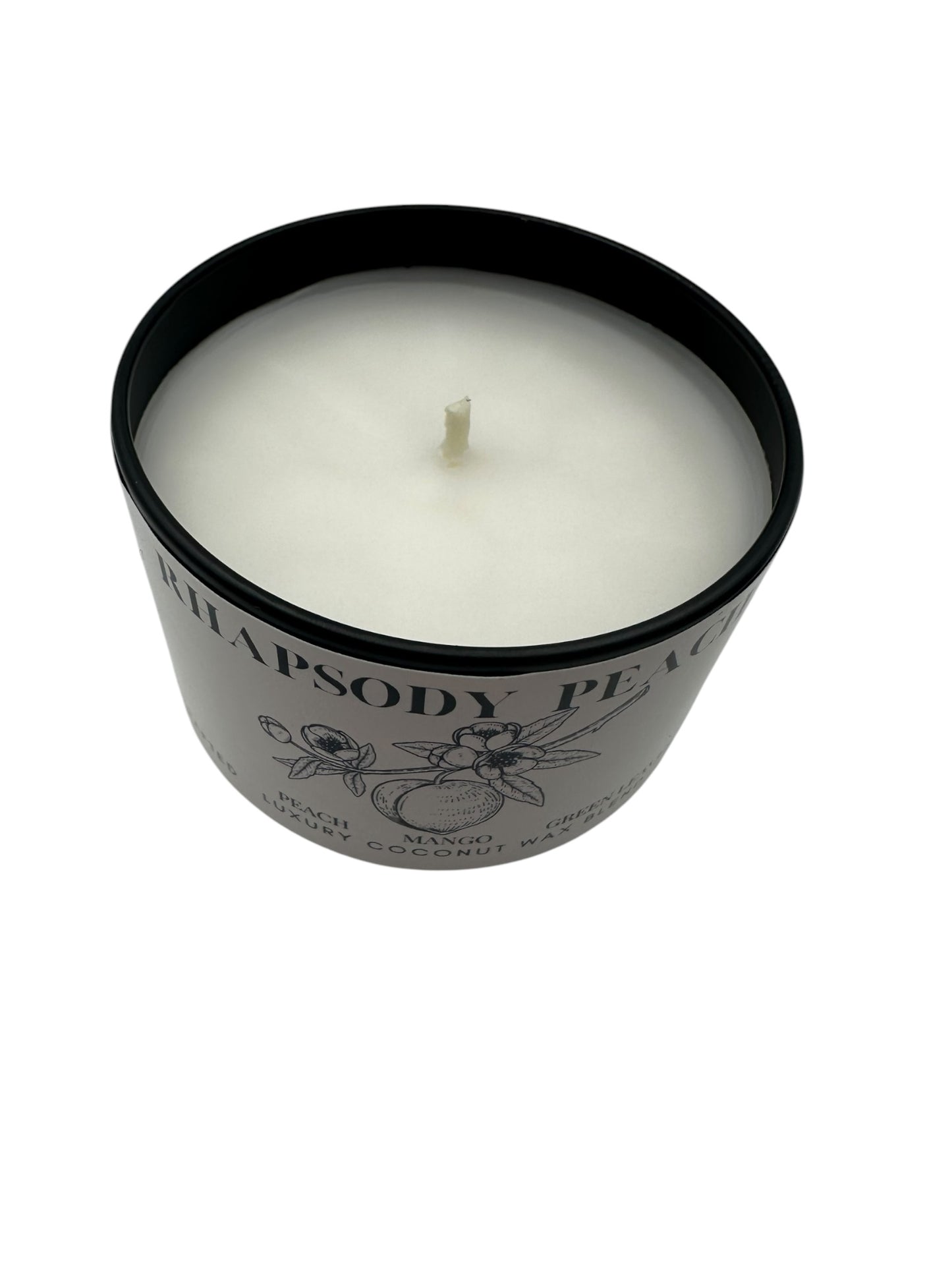 Rhapsody Peach Travel Sized Candle Tin 3 oz Best Gift for Travel Lovers Handcrafted Luxury Coconut Blend Wax Travel Inspired Scented Candle - World Traveler Aroma