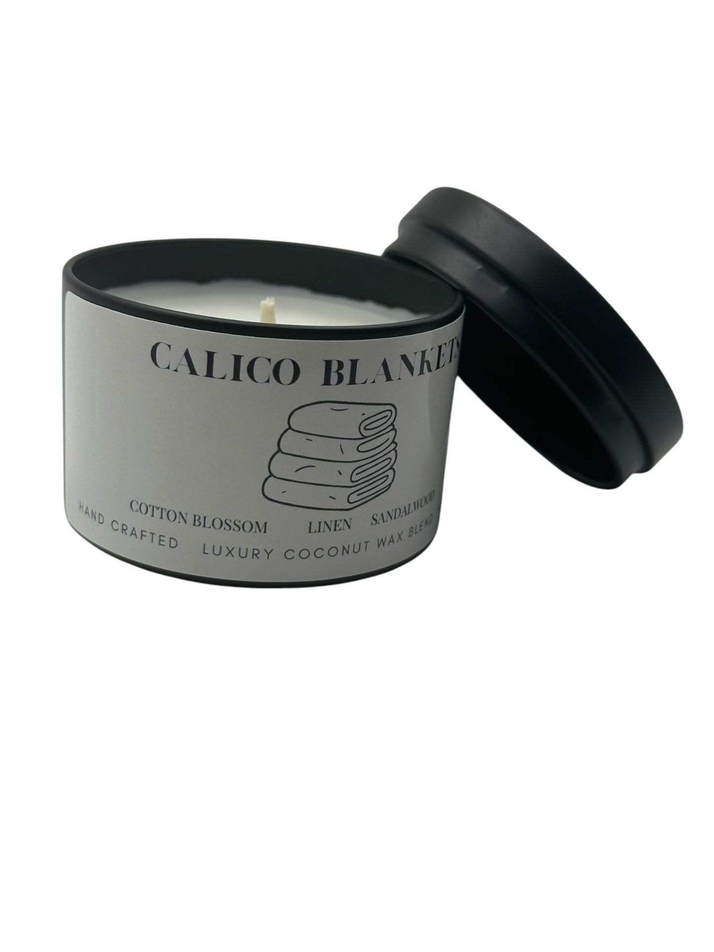 Calico Blankets Travel Sized Candle Tin 3 oz Best Gift for Travel Lovers Handcrafted Luxury Coconut Blend Wax Travel Inspired Scented Candle - World Traveler Aroma