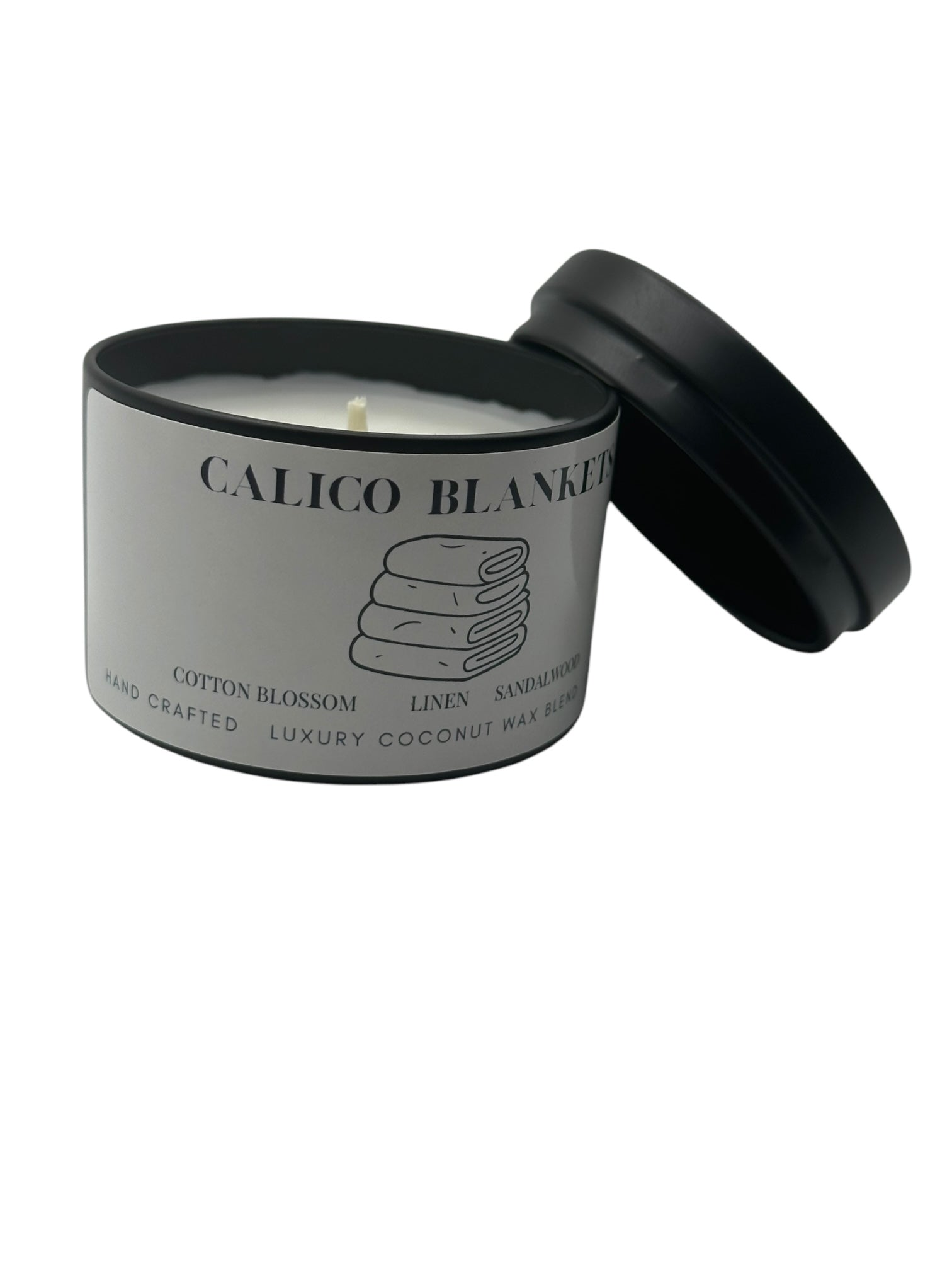 Calico Blankets Travel Sized Candle Tin 3 oz Best Gift for Travel Lovers Handcrafted Luxury Coconut Blend Wax Travel Inspired Scented Candle - World Traveler Aroma