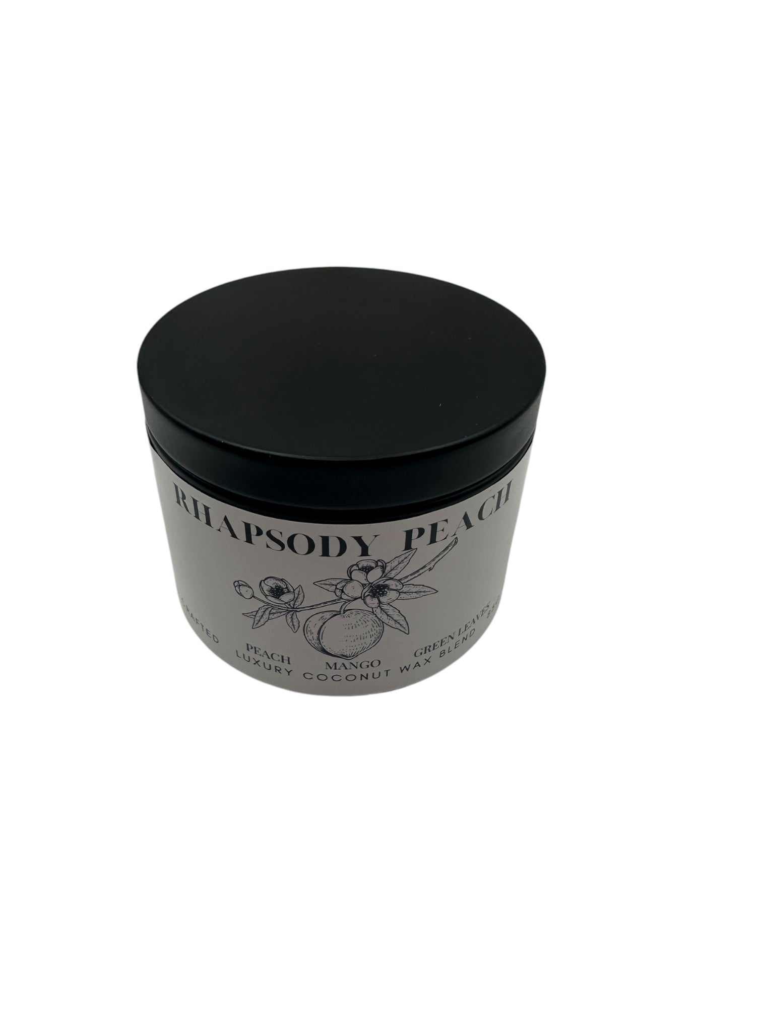 Rhapsody Peach Travel Sized Candle Tin 3 oz Best Gift for Travel Lovers Handcrafted Luxury Coconut Blend Wax Travel Inspired Scented Candle - World Traveler Aroma