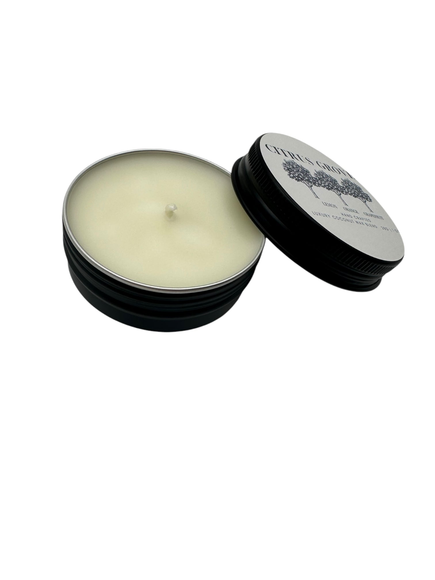 Citrus Grove Travel Sized Candle Tin 1 oz Best Gift for Travel Lovers Handcrafted Luxury Coconut Blend Wax Travel Inspired Scented Candle - World Traveler Aroma