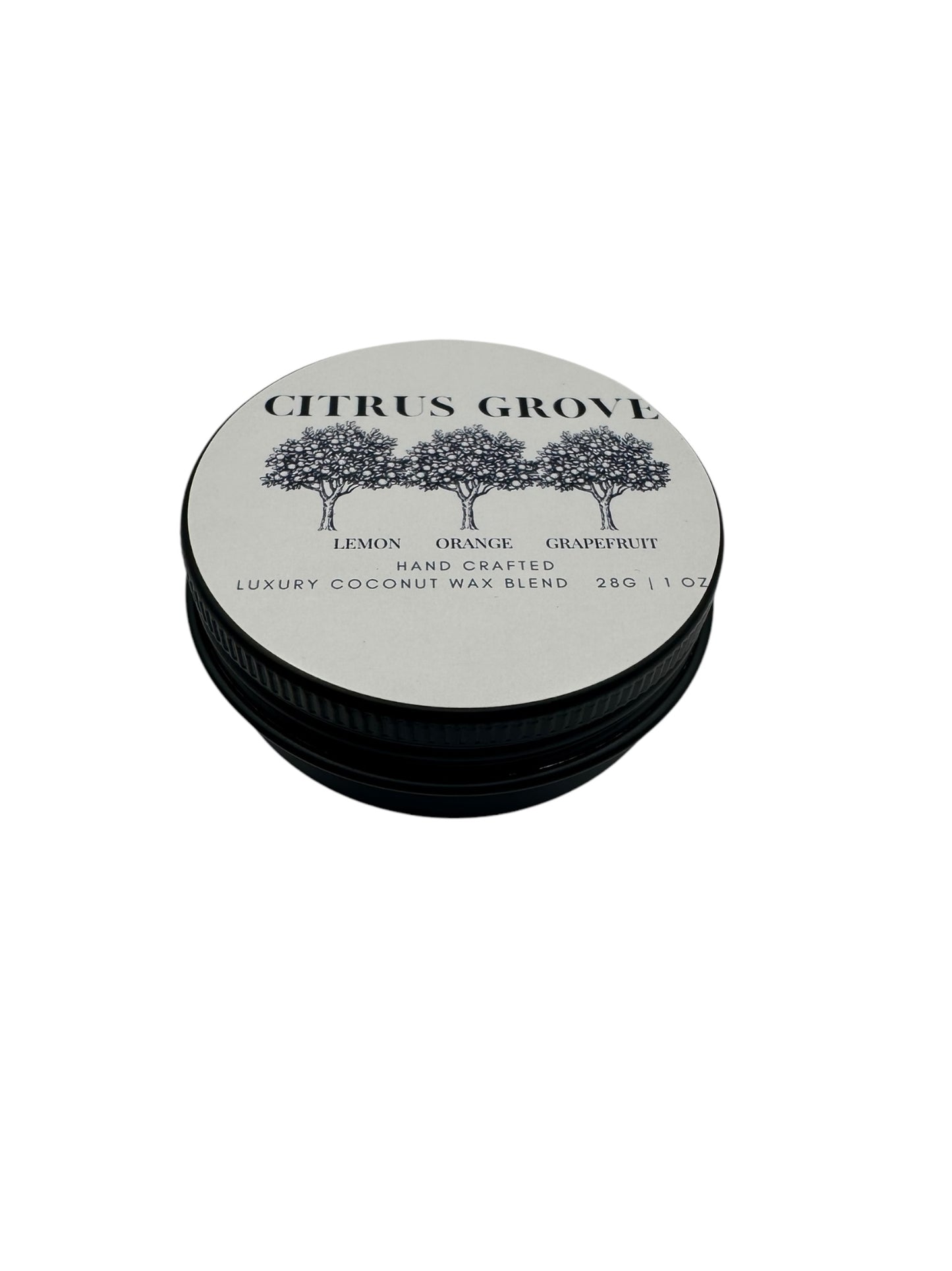 Citrus Grove Travel Sized Candle Tin 1 oz Best Gift for Travel Lovers Handcrafted Luxury Coconut Blend Wax Travel Inspired Scented Candle - World Traveler Aroma