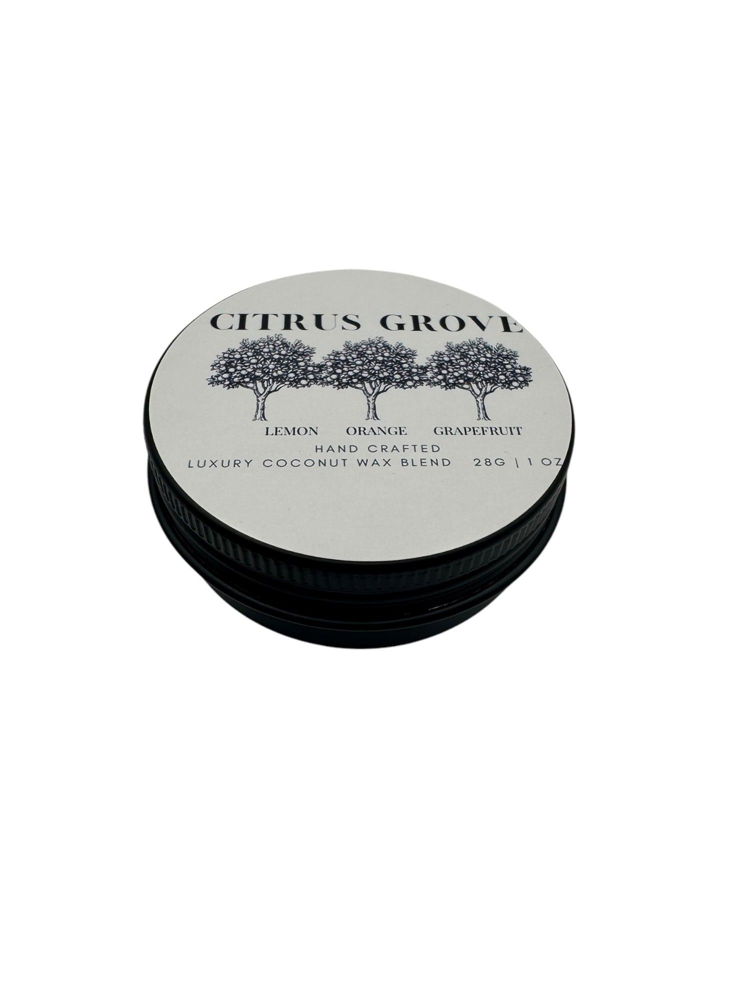 Citrus Grove Travel Sized Candle Tin 1 oz Best Gift for Travel Lovers Handcrafted Luxury Coconut Blend Wax Travel Inspired Scented Candle - World Traveler Aroma
