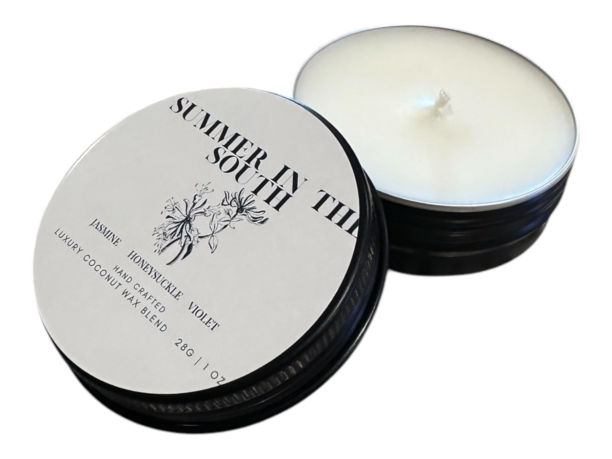 Summer in the South Travel Sized Candle Tin 1 oz  Best Gift for Travel Lovers Handcrafted Luxury Coconut Blend Wax Travel  Inspired Scented Candle - World Traveler Aroma