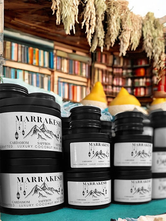 Marrakesh Travel Sized Candle Tin 16 oz Best Gift for Travel Lovers Handcrafted Luxury Coconut Blend Wax Travel Inspired Scented Candle - World Traveler Aroma
